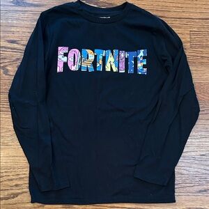 Black Fortnite Long Sleeve Shirt